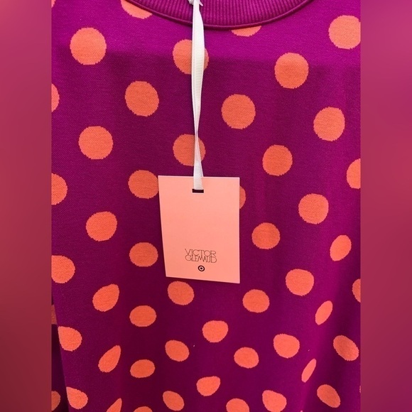 VICTOR Glemaud Target POLKA DOT LONG SLEEVE MINI SWEATER DRESS PINK Sz XS NWT - Picture 7 of 11